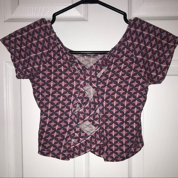 tight pink and purple crop top - Picture 2 of 6